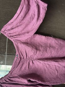 Purple Ruched  Crop Top - Size S To M