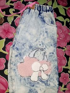 Baggy Jeans With Pink Softy Cloth