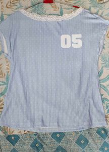 Off Shoulder Blue Jersey
