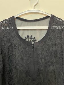 Pure Chiffon Chikankari Kurti