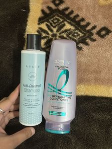 Arata Anti-Dandruff Shampoo and loreal conditioner