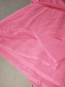 Ladies Pink Plane Saree