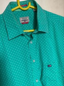 Arrow Sport Sea Green Pure Cotton Casual Shirt