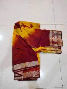 Yellow Tie-Dye Saree