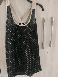 Black Polka Dots Tank Top