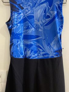 Elegant Blue &amp; Black Maxi Dress