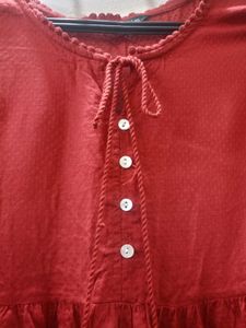 Red Ruffle Top