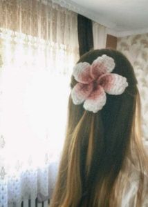 Plumeria Crochet Hair Clip