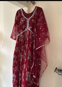 Maroon Ethnic Long Gown