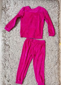 Babyhug Velvet Pink Girls Set