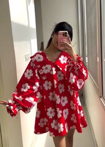 Red Floral Mini Dress