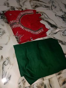 Red &amp; Green Salwar Suit