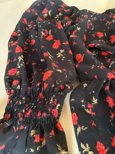 Floral Print Tie-Front Top