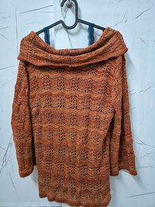 Orange Crochet Top See Through