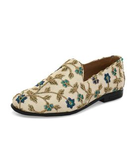 Embroidered Floral Loafers