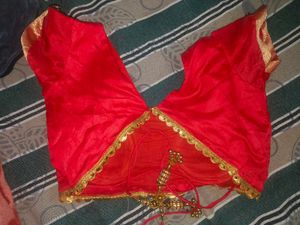 Red Banarasi light weight Saree with designer blou