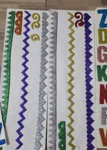 Alphabet Stickers, Feather ,crayons And Erasers