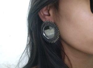 Oxidised Mirror Jhumka/ Earrings