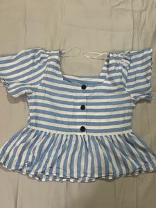 Striped Peplum Top