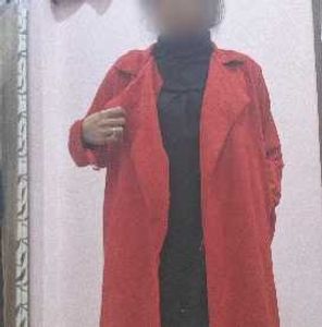 Red Zara woman wollen coat