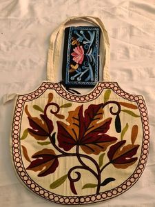 Embroidered Handbag & Wallet Set