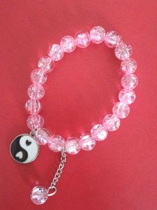 Yin Yang Pink Beaded Bracelet
