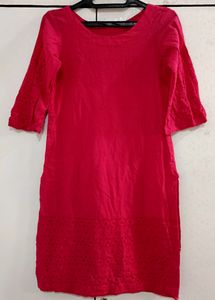 Girls Red Kurta For Sale (Size: S, 10 Years)