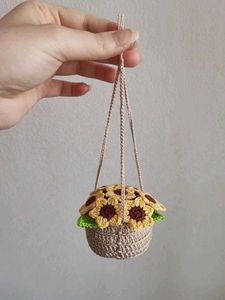 Crochet Flower Hanging Plant