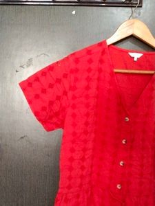 Red Button-Down Dress