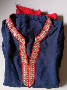 Women Black A-line Asymmetric Kurta