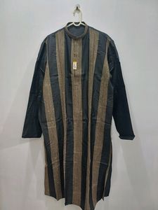 Silk Kurta Chudidar Set (Black With Work)