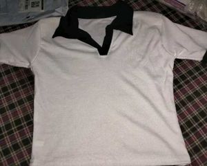 White Polo Shirt w/ Black Trim