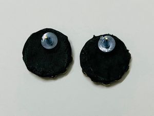 4 Pair Of Handmade Fabric Studs And 2 Fabri Rings