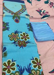 Sky Blue Thread Look Soft Duppta