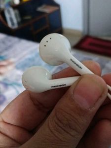 two earphones with mic and a data cable
