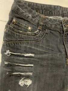 Distressed Denim Shorts