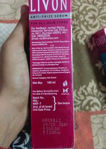 Livon Anti-Frizz Serum