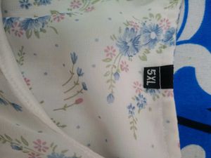 White Floral Print Top