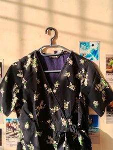 Floral Mini Wrap Dress
