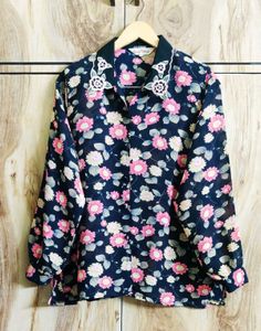 Pink Floral Design Shirt Size-42