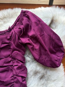 Ruched Puff Sleeve Top - Stylish!