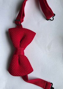 Satyapaul-Knitted Bow Tie &amp; Pocket Square Combo.
