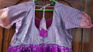 Purple Floral Print Anarkali Dress