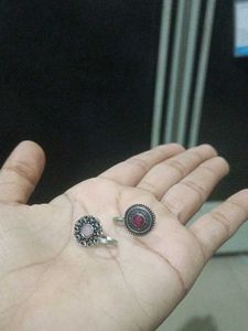 Oxidized Silver nose rings 2