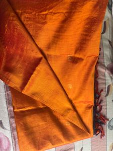 Orange-Blue Silk Saree