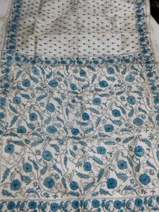 Pure Tussar Silk Saree With Kantha Work