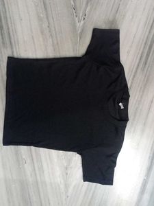 ribbed Black T-Shirt
