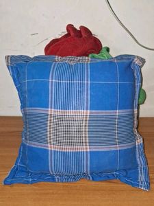 Blue Plaid Throw Pillow