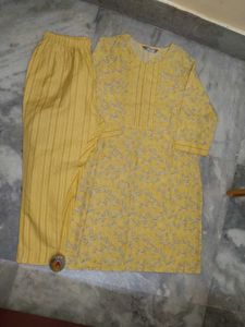 Yellow Floral Print Kurti