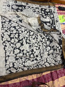 Jungle Printed Kalamkari Saree With Blouse